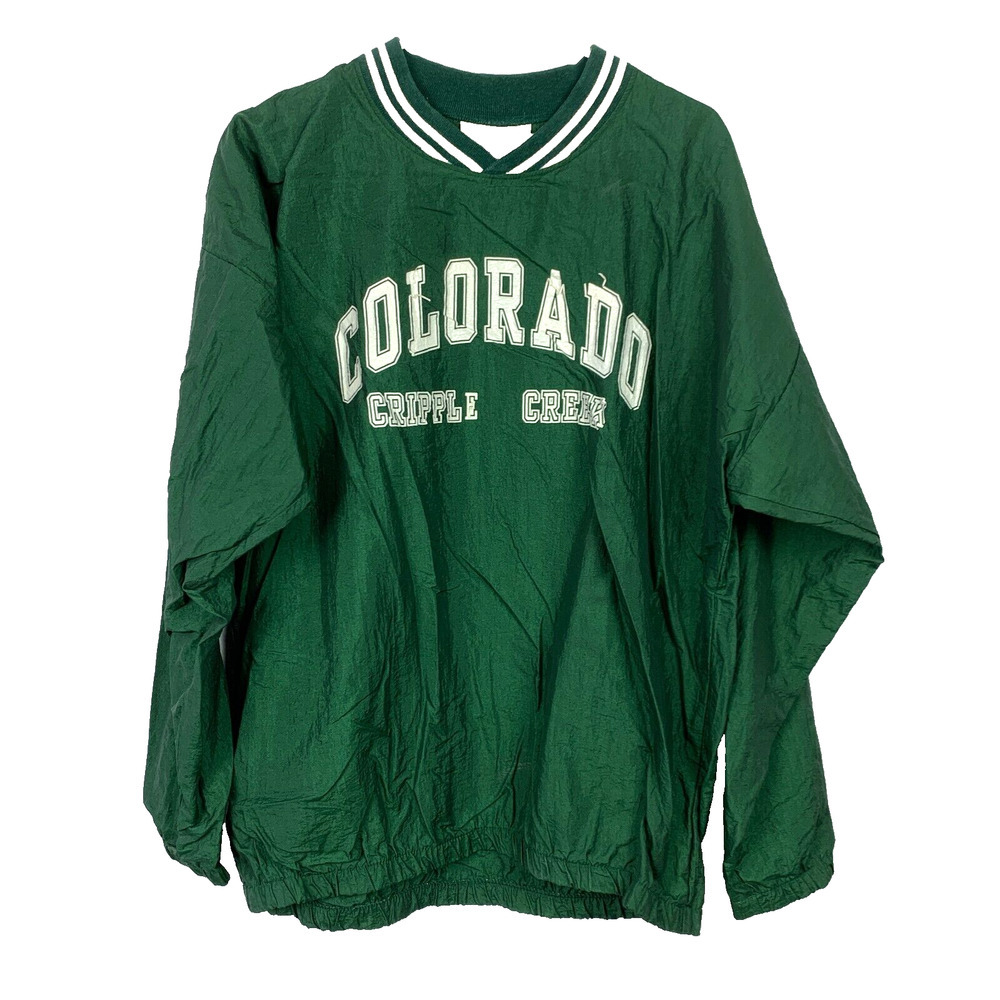 Vintage Arctic Image Cripple Creek Colorado Windbreaker Pullover Shirt XL
